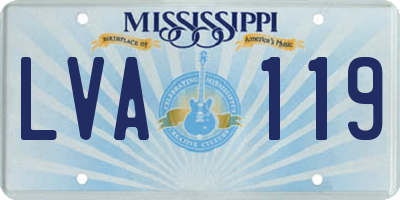 MS license plate LVA119