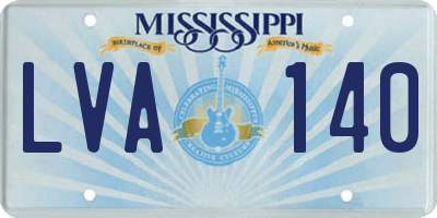 MS license plate LVA140