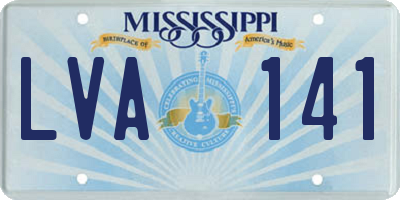 MS license plate LVA141