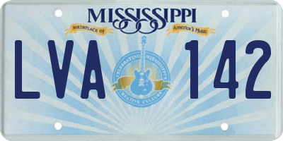 MS license plate LVA142