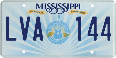 MS license plate LVA144