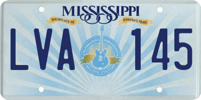 MS license plate LVA145