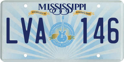 MS license plate LVA146