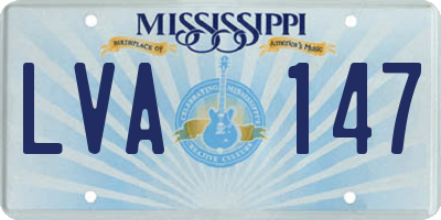 MS license plate LVA147