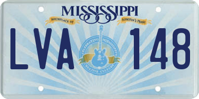 MS license plate LVA148