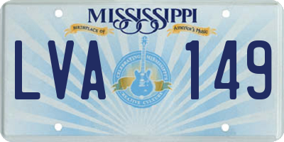 MS license plate LVA149
