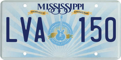 MS license plate LVA150
