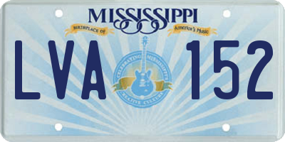 MS license plate LVA152