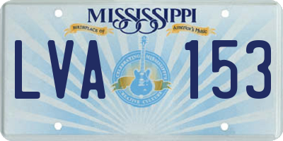 MS license plate LVA153