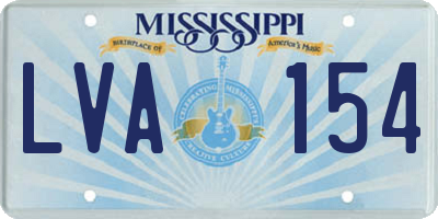 MS license plate LVA154