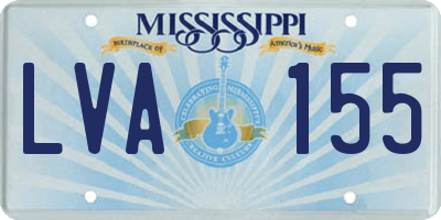 MS license plate LVA155