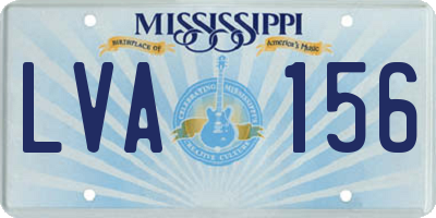 MS license plate LVA156