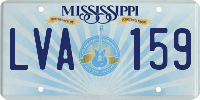 MS license plate LVA159