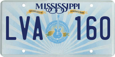 MS license plate LVA160