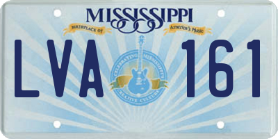 MS license plate LVA161