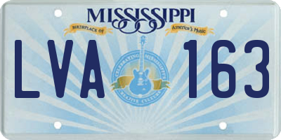 MS license plate LVA163