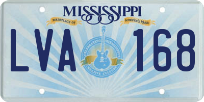 MS license plate LVA168