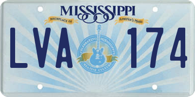 MS license plate LVA174