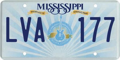 MS license plate LVA177