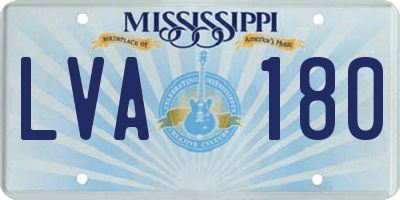 MS license plate LVA180