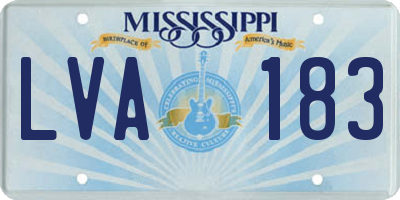 MS license plate LVA183