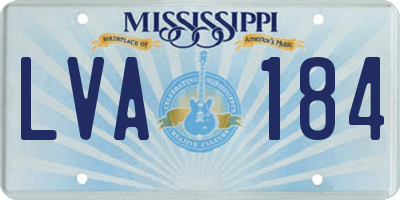 MS license plate LVA184