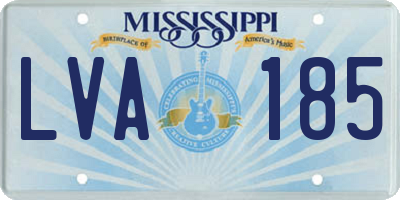 MS license plate LVA185