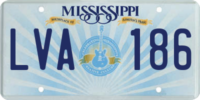 MS license plate LVA186