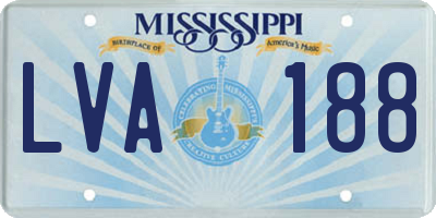MS license plate LVA188