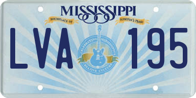 MS license plate LVA195