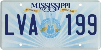 MS license plate LVA199