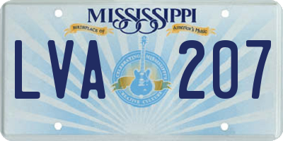MS license plate LVA207