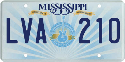 MS license plate LVA210