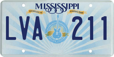 MS license plate LVA211