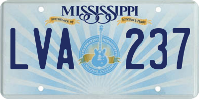 MS license plate LVA237