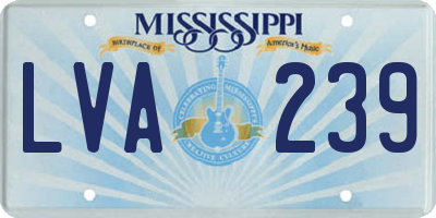 MS license plate LVA239