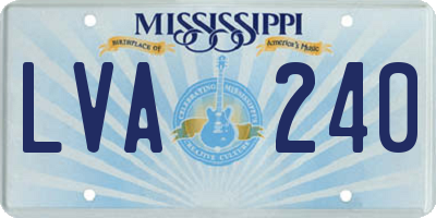 MS license plate LVA240