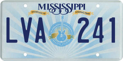 MS license plate LVA241