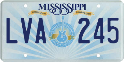MS license plate LVA245