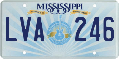 MS license plate LVA246