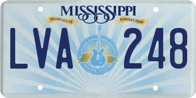 MS license plate LVA248