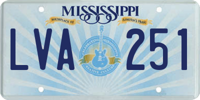 MS license plate LVA251