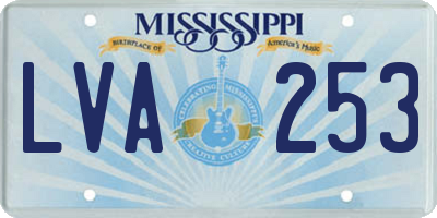 MS license plate LVA253