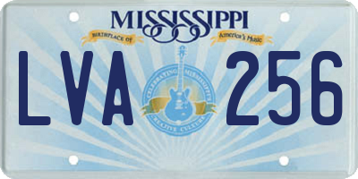 MS license plate LVA256