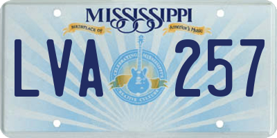 MS license plate LVA257
