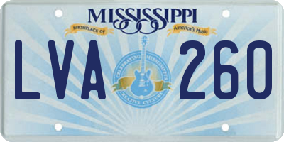 MS license plate LVA260