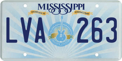MS license plate LVA263