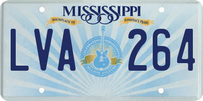 MS license plate LVA264