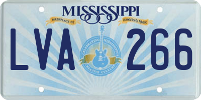 MS license plate LVA266