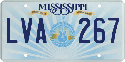 MS license plate LVA267